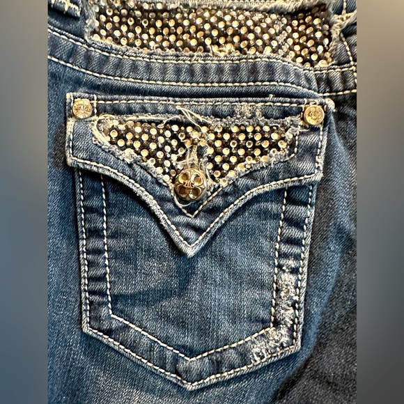 Miss Me Distressed Boot Cut Denim Jeans Size 28 - Picture 4 of 13